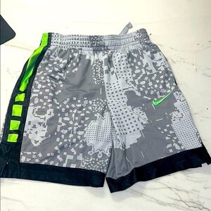 Nike Boys DRI-Fit Gray, Black and Neon Green Shorts